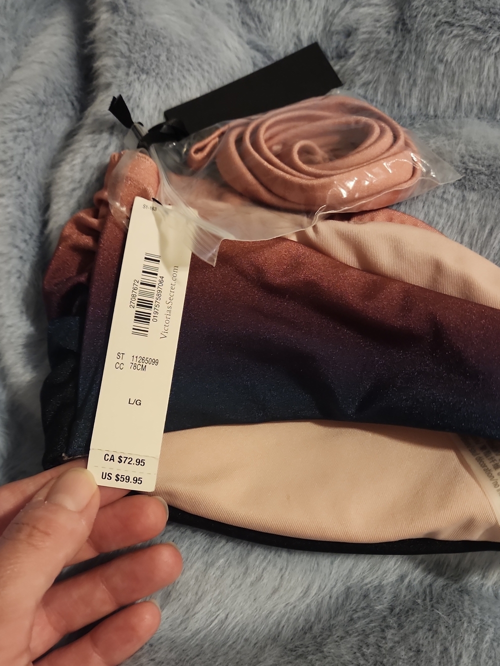 Victoria's Secret Blush to Navy Ombre Bandeau Bikini - Picture 4 of 12